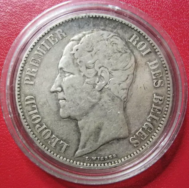 Belgique.  Ecu de 5 Francs argent, Léopold 1er 1850. TTB