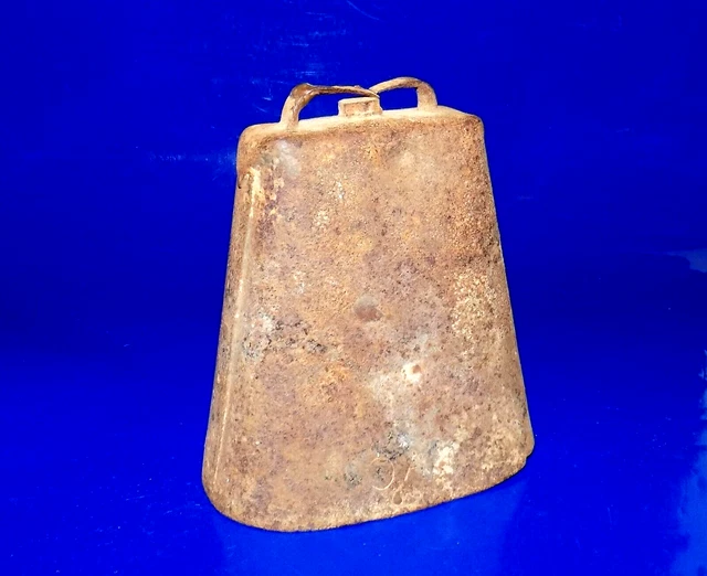 Very Old Large LOUD Hand Forged Cow / Bull Bell Primitive Barnyard Piece