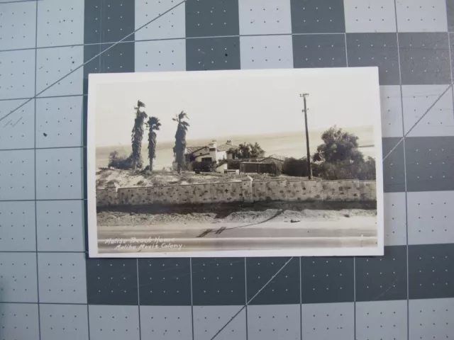 vtg 1940s RPPC postcard - Surfing Malibu Beach Home CA