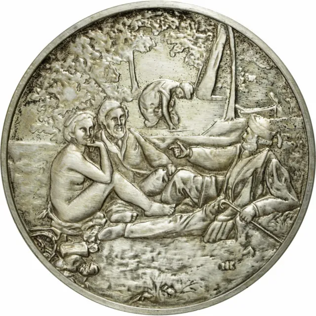 [#554277] France, Medal, Le Déjeuner sur l'Herbe, Edouard Manet, MS, Silv