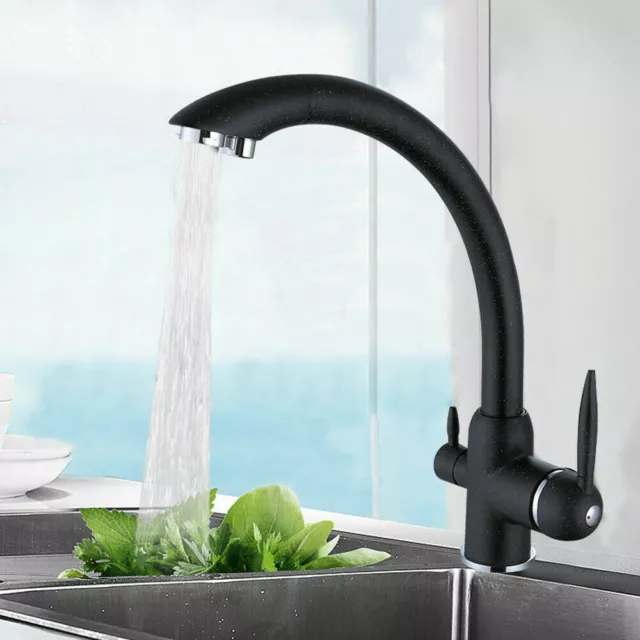 3 Wege Wasserhahn Küchearmatur Schwarz Wasserfilter Trinkwasserhahn