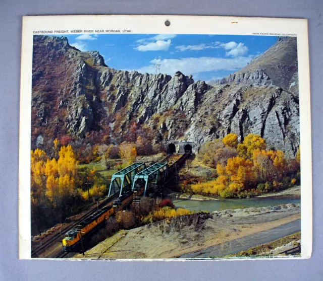 Union Pacific Railroad Double-Sided Calendar Prints 1960'S & 1970'S Morgan Utah