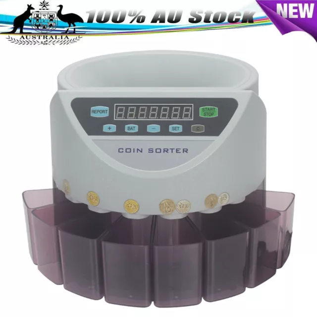 Australian Coin Sorter 7 Digit LED Display Automatic Electronic Counter Machine