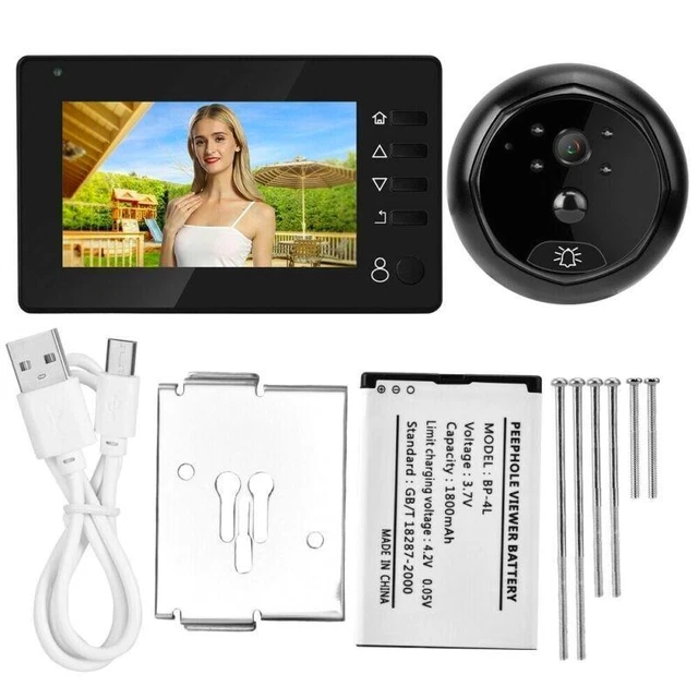 DIGITAL DOOR VIEWER 4.3 Inch LCD Video Camera 1080P IR Night Vision ...