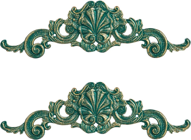 Cast Iron Wall Plaque Decor - Victorian Style Metal Wall Hanging Art -