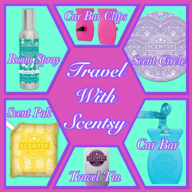 SCENTSY unplugged BUNDLE PROMO SALE SCENT PAK CAR BAR CLIP TRAVEL TWIST, CIRCLES