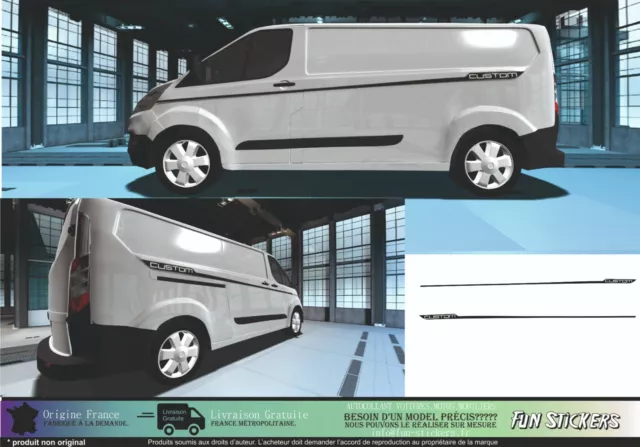 Ford Transit custom  bandes Racing Stripes graphique autocollants stickers