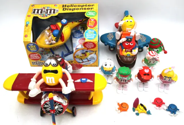 Vintage M&Ms Helicopter Dispenser Planes Figures Collection Lot Collectibles Pro