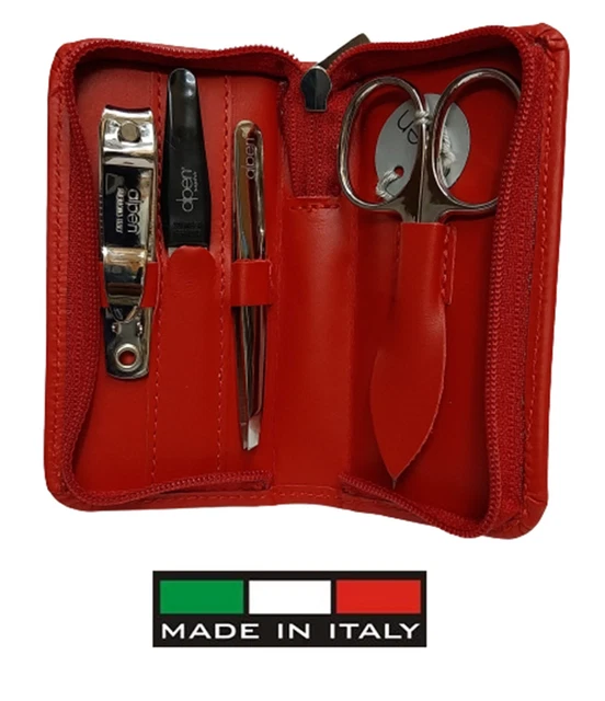 Alpen 6820  set manicure (unisex)  pelle ross 4 pz:  forbici-tagliaunghie