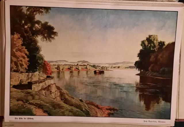 Fritz Bayerlein (München): Die Elbe bei Pillnitz - Kunstdruck