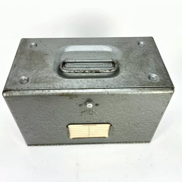 VTG Industrial BOX Brumberger Film Canister Case Metal Metallic Gray MCM 8mm