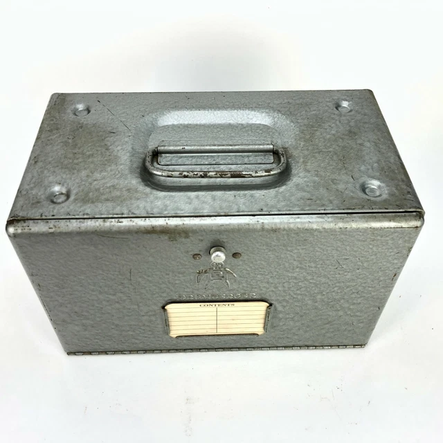 VTG Industrial BOX Brumberger Film Canister Case Metal Metallic Gray MCM 8mm