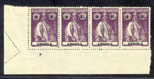 Angola Early Ceres Issue 2E Block X4 Mnh With Shift Perfs Variety A746