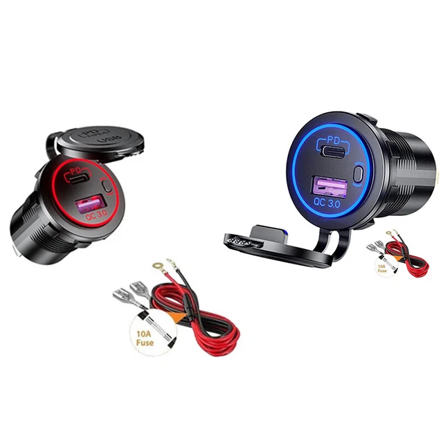 PD Typ C USB AutoladegeräT und QC 3.0 SchnellladegeräT 12V Steckdose mit eiTV L2