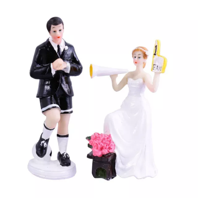 Wedding Cake Topper Hat Resin Bride and Groom Figures