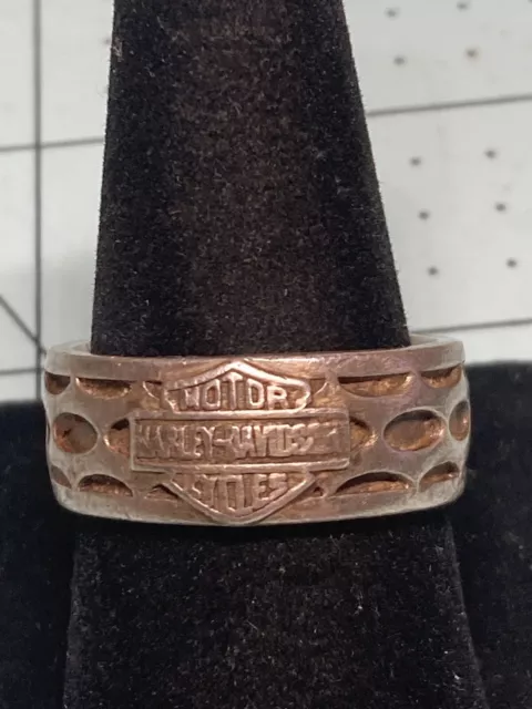 Sterling Silver Harley Davidson Tire Tread Ring Vintage Size 12