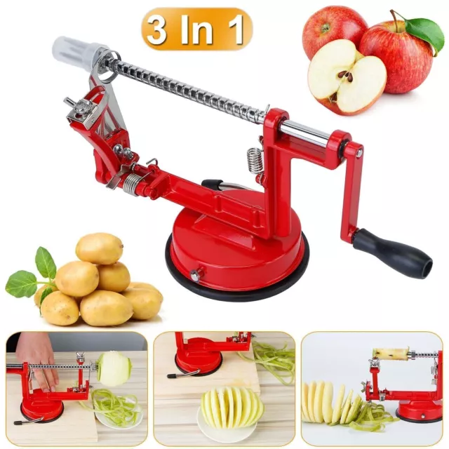 3In 1 Fruit Apple Corer Slicer Peeler Machine Potato Cutter Kitchen Manual Tool