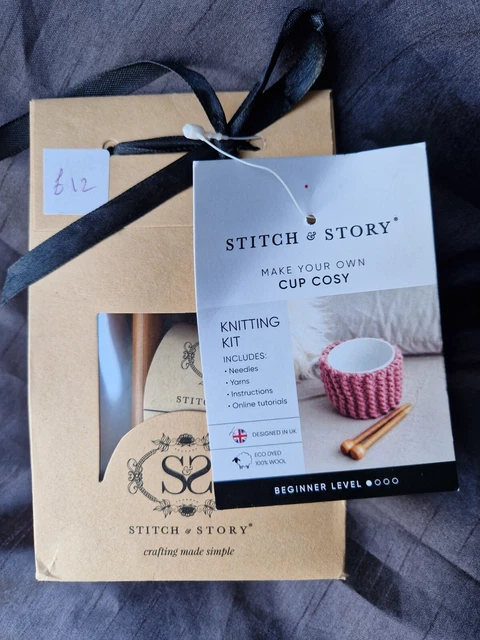 Stitch & Story Stricken Handwerk Set Stricken Eine Tasse Gemütliche Wollstricknadeln Senf