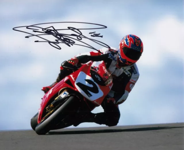 Carl Fogarty Hand Signed Ducati 10x8 Photo WorldSBK Autograph