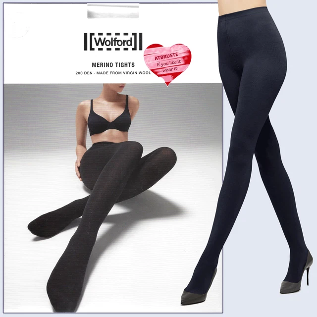 Collants Wolford Belle - Noir - Taille S - Motif Herringbone - Fabriqués En Autriche