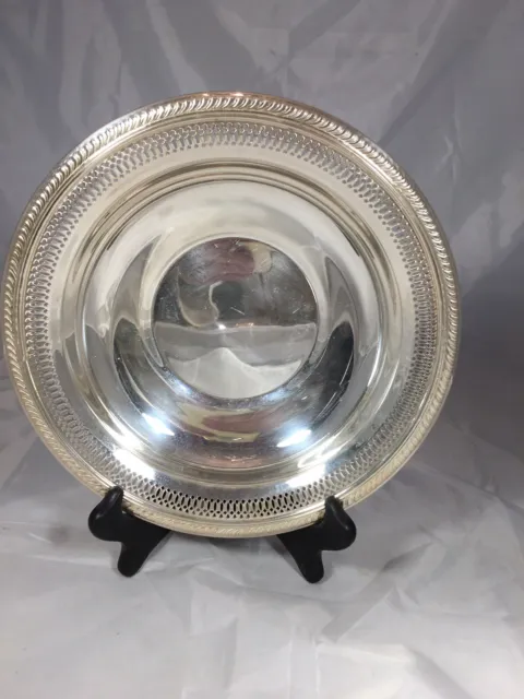 Silverplate Bowl 10 1/2 Inches Reticulated Rogers