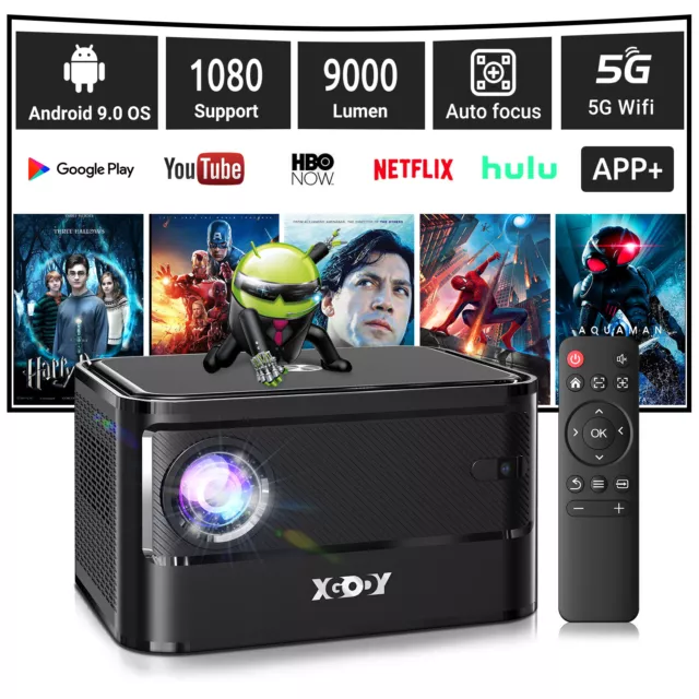 XGODY Autofocus Projector 4K Bluetooth WiFi Home Theater Cinema Video Projector