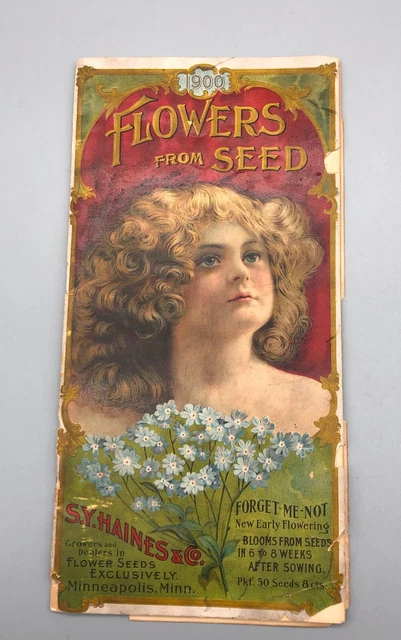 Antique 1900 Flowers from Seed Mail Order Catalog SY Haines & CO Minneapolis MN