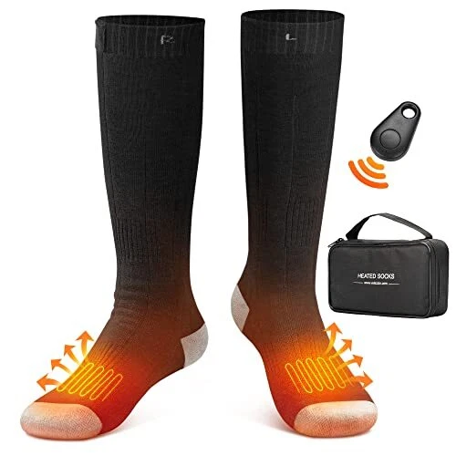 Velazzio Heated Socks for Men Women Remote Control 4000mAh 3.7V Rechargeable ...