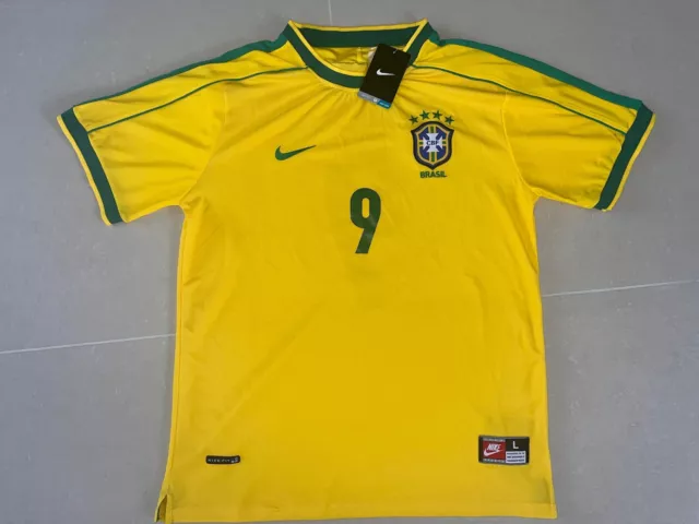 Brazil 1998 Shirt | Ronaldo 9 | Size L