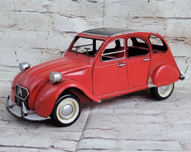 2CV, Red, Model Car, Miniature déjà montée, Welly 1:24 Artwork Gift Deal