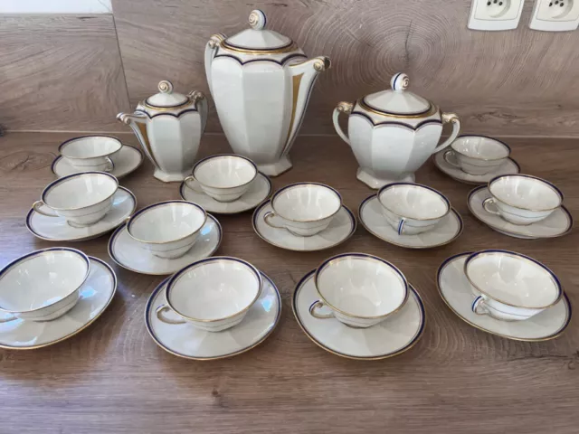 Ancien service à café en porcelaine Limoges années 20-30 ROCOCO vintage