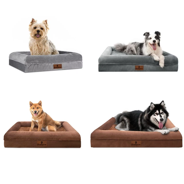 SheSpire Orthopedic Memory Foam Dog Bed Pet Sofa with Removable Bolster & Cover