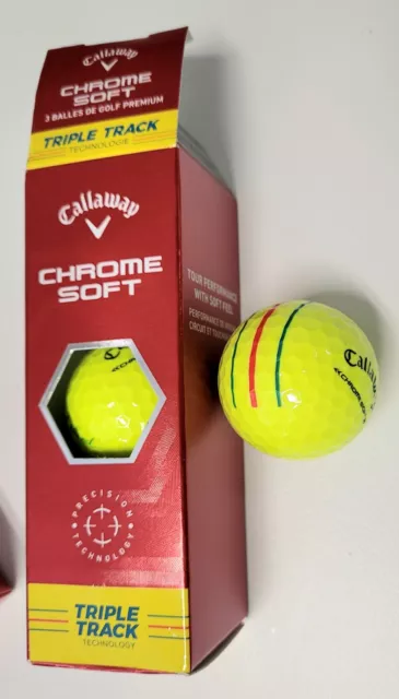 NEW 'Two Sleeves' Callaway Chrome Soft golf balls (6 yellow balls) -Tour quality