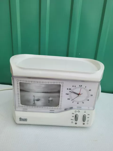 Retro Vintage Swan Teasmade STM202N Alarm Clock Analogue Brew Timer Tea Maker
