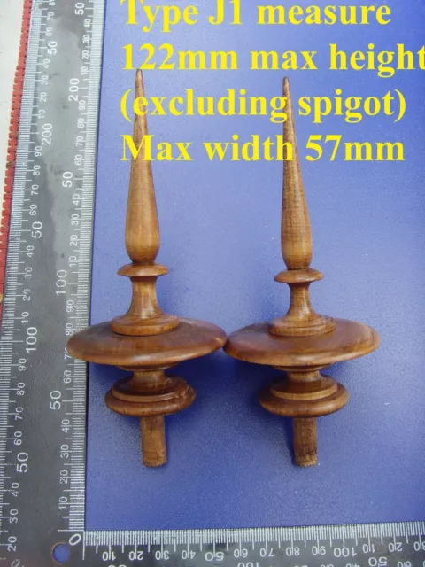 da type J1 - Pair unstained wood vienna regulator wall clock FINIALS DIY