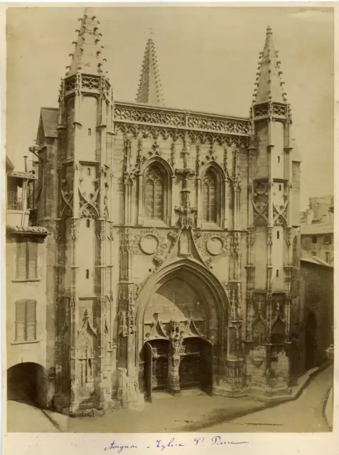 France, Avignon, Eglise St. Pierre  Vintage albumen print.  Tirage albuminé