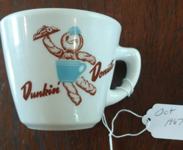 ⚠️Vintage Dunkin Donuts Mug Advertising Coffee Cup Mascot 1950's-1960's