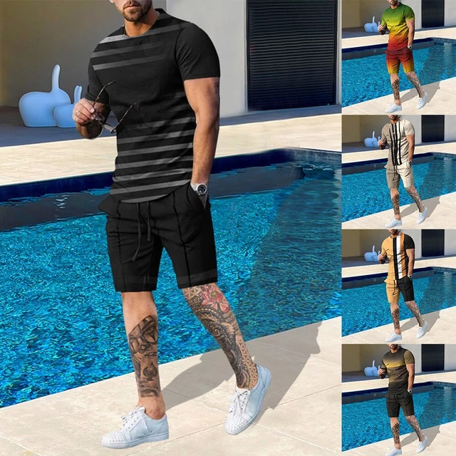 Felpa uomo morbida estate collo rotondo pantaloni corti manica corta t-shirt