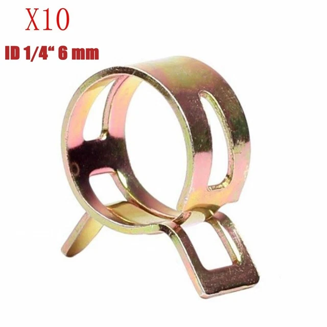 10 pz clip molla morsetti per 1/4 ID 6 mm tubo olio combustibile colore metallo
