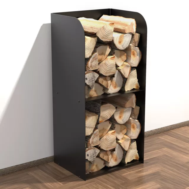 Étagère en Bois de Cheminée Rack Acier Inox Massif avec Couche de Poudre Plugin