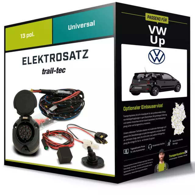 Elektrosatz 13-pol universell für VW Up 04.2012-jetzt NEU