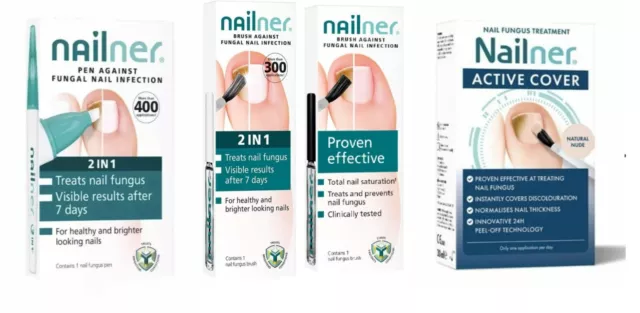 Nailner Active Cover, 2 In 1 Pen Or Brush, Proven Effective Fungal Treatment NEW