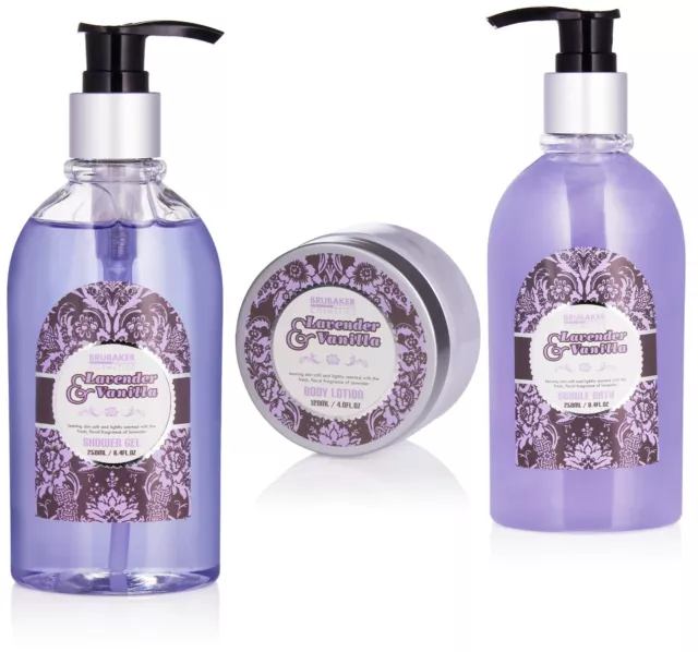 BRUBAKER Confezione Regalo Donna 'Lavanda & Vaniglia' Set Benessere Vasca Bagno 3