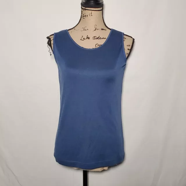 Lord Taylor Blue Ribbed Fit Stretch Tank Top Nwt Size XS