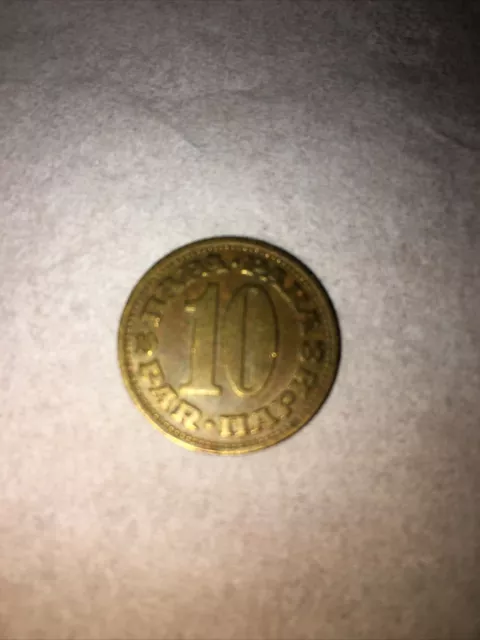 Yugoslavia, 10 Dinar, 1965 Dinara Sfr Jugoslavija Coin