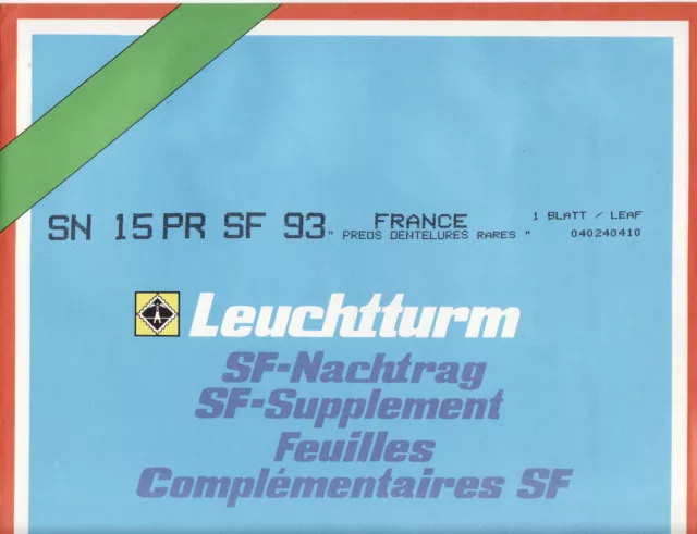 Leuchtturm France la page avec pochettes pour préo rare de  1993  neuf