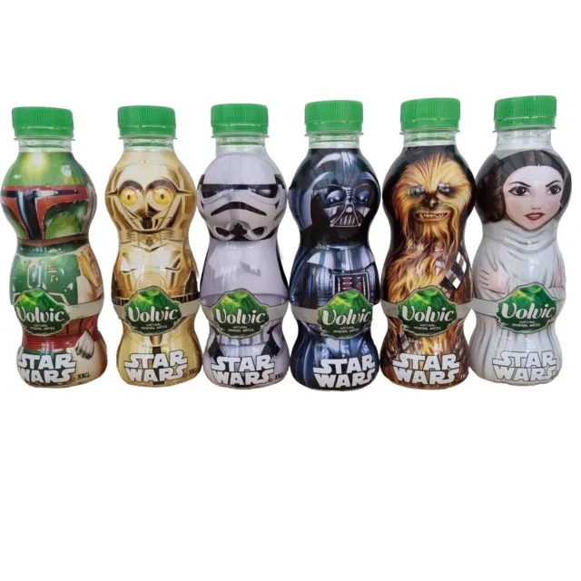 6 x 33cl 330ml Star Wars Limited Edition Volvic Mineral Water Bottles Sealed OOD