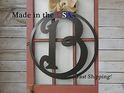 24" Circle Monogram-Personalized Name Initial Door Hanger-Capital Letter-DS1056