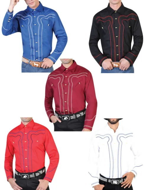 Charro Shirt Long Sleeve El General Camisa Charra Multiple Colors Cotton