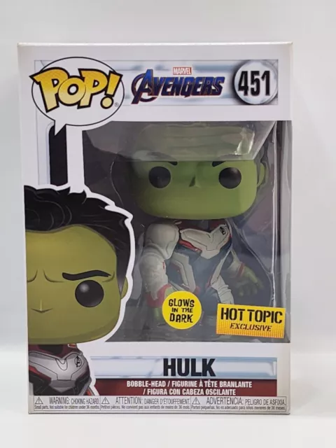 Funko POP!  Marvel Avengers HULK #451 Hot Topic Vaulted Exclusive Glow In Dark